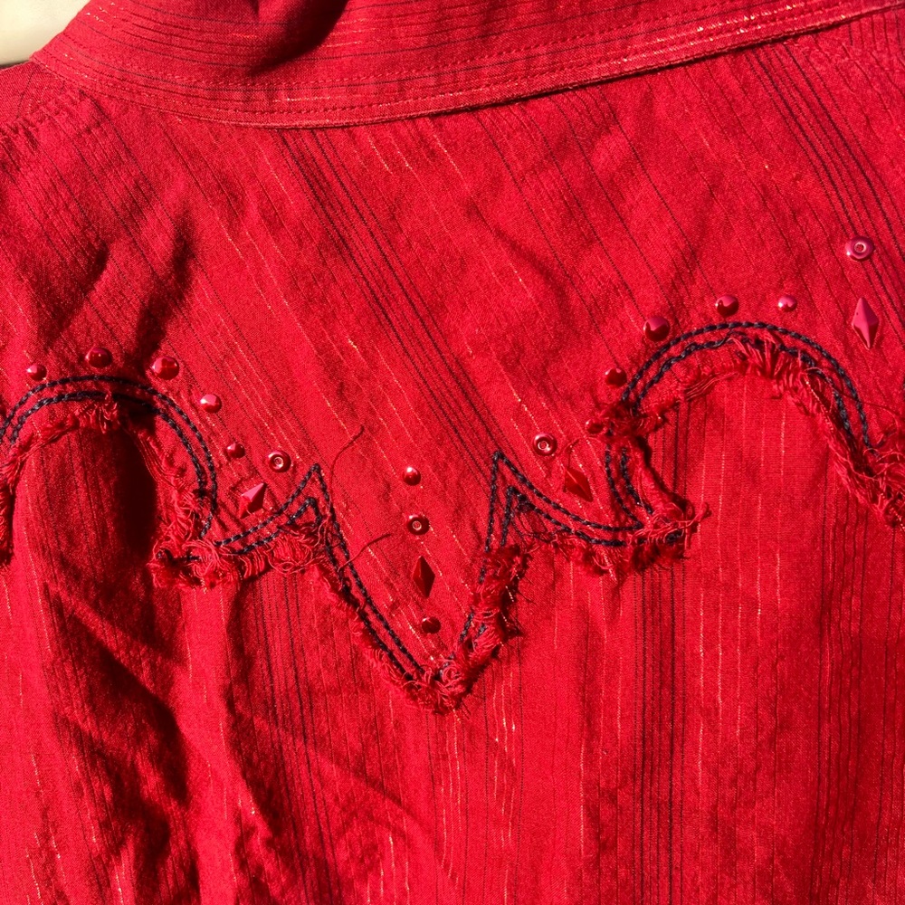 Burgundy/ Maroon Ariat pearlsnap Longsleeve embellished shirt